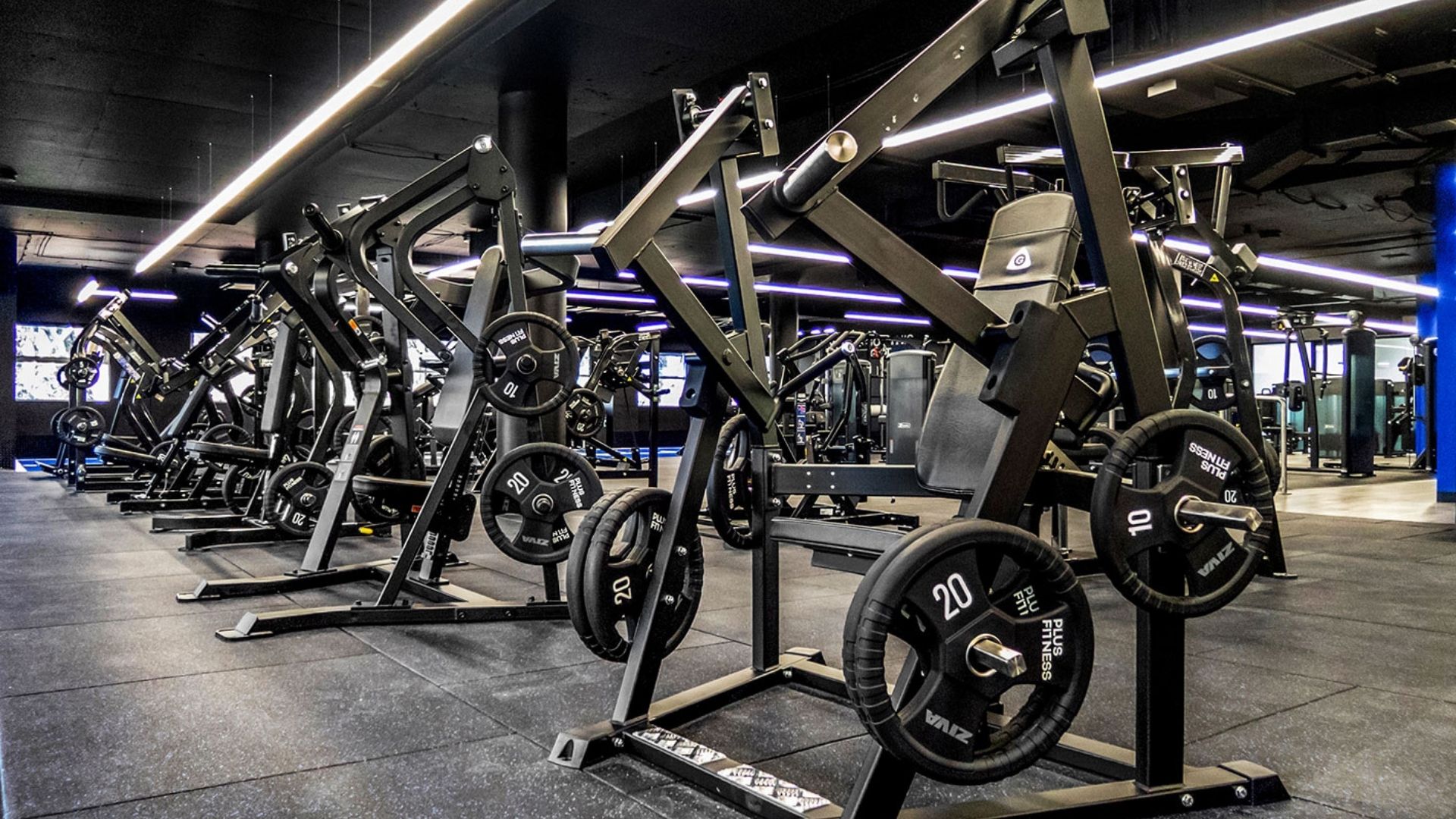Rows of plate-loaded machines