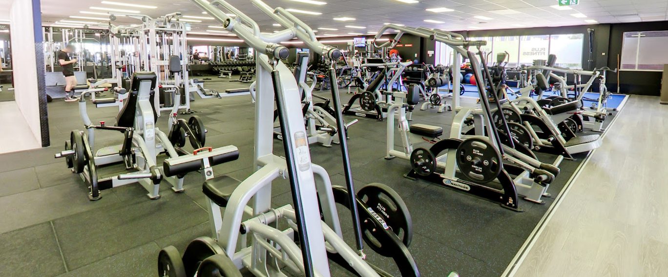 Plate-loaded machines across the floor at Bankstown
