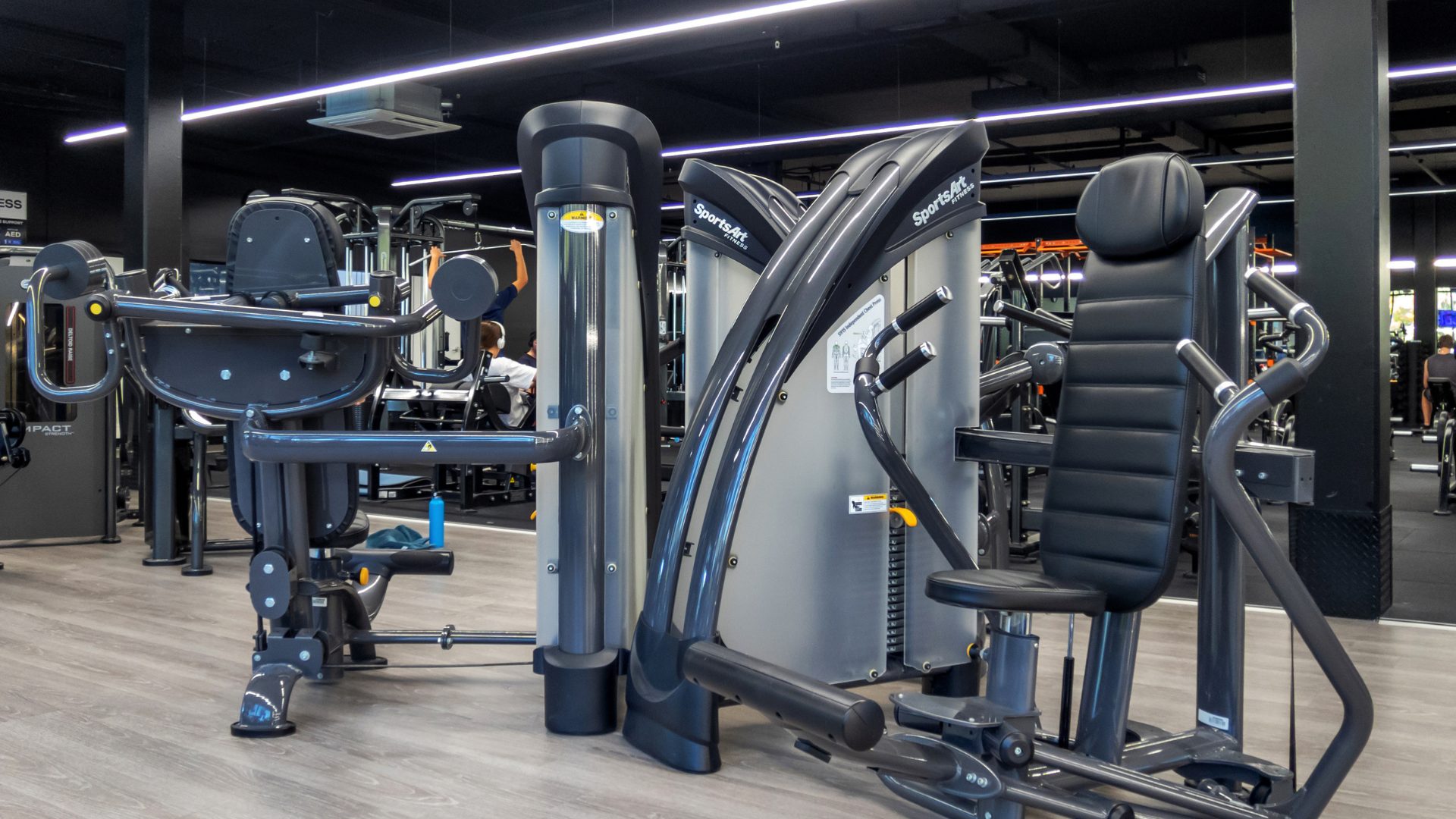 Selectorised machines lined up down the floor